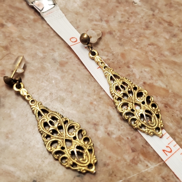 Filigree Drop Earrings - Picture 3 of 4